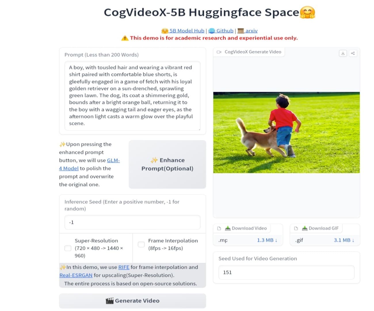 تجربة أداة CogVideoX لإنشاء فيديو بالذكاء الاصطناعي على منصة Huggingface